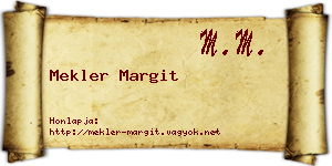 Mekler Margit névjegykártya